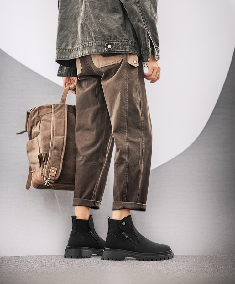 スタイリッシュな紳士用ハイカットブーツ