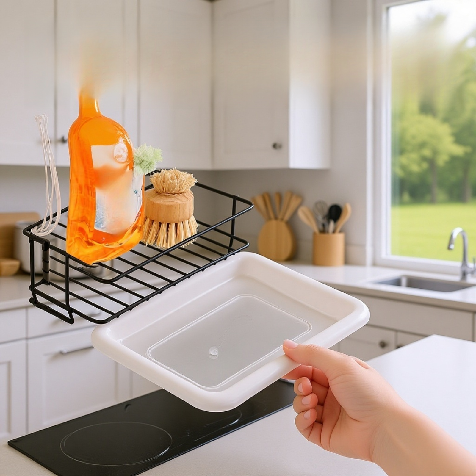 주방 수도꼭지 배수대