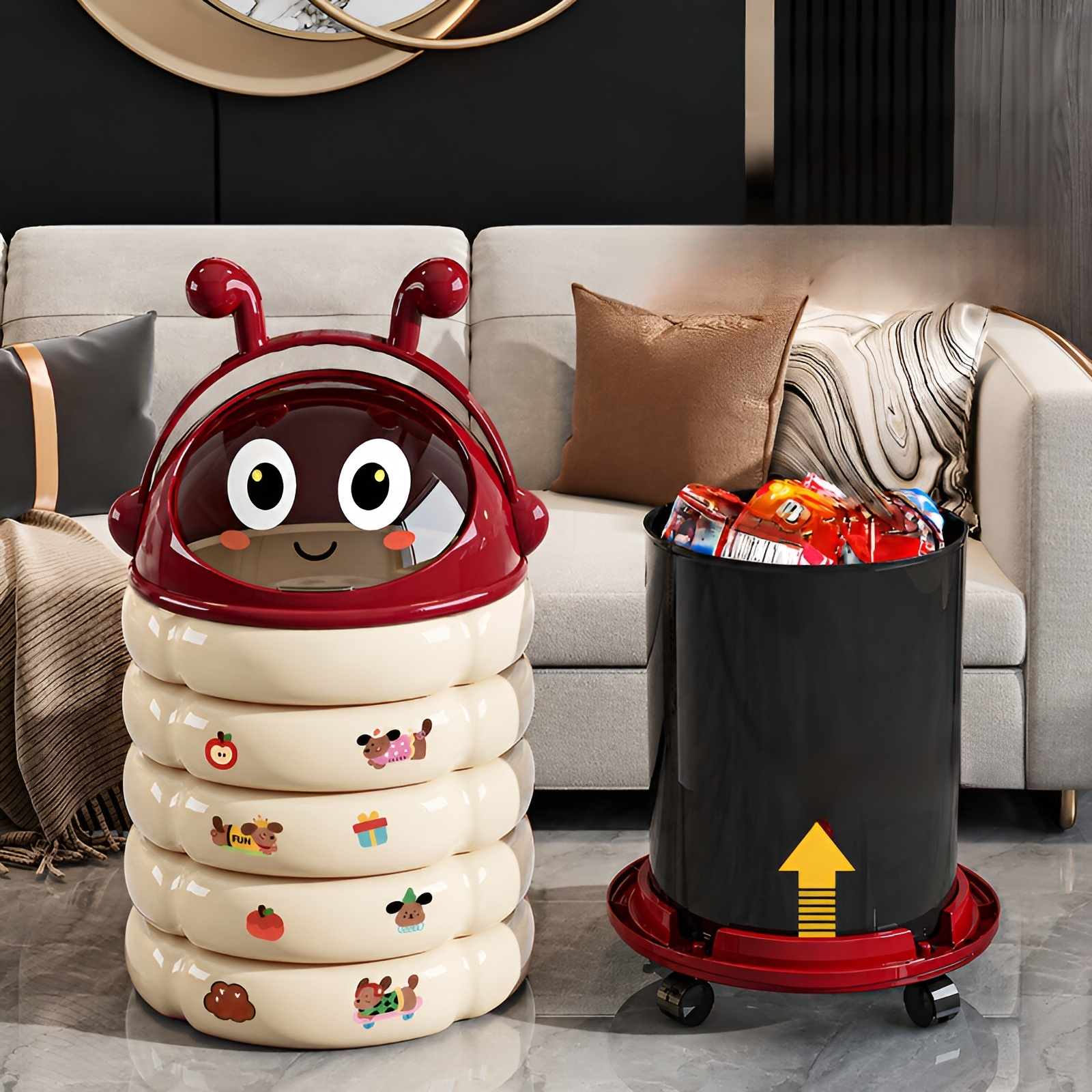 2026 New Household Living Room Bedroom Trash Can