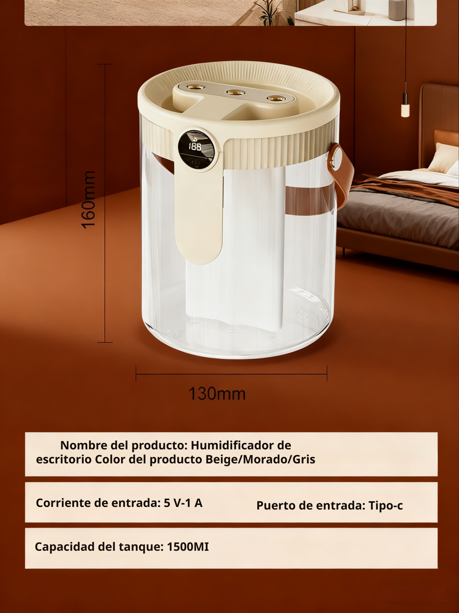 Mini humidificador decorando una oficina