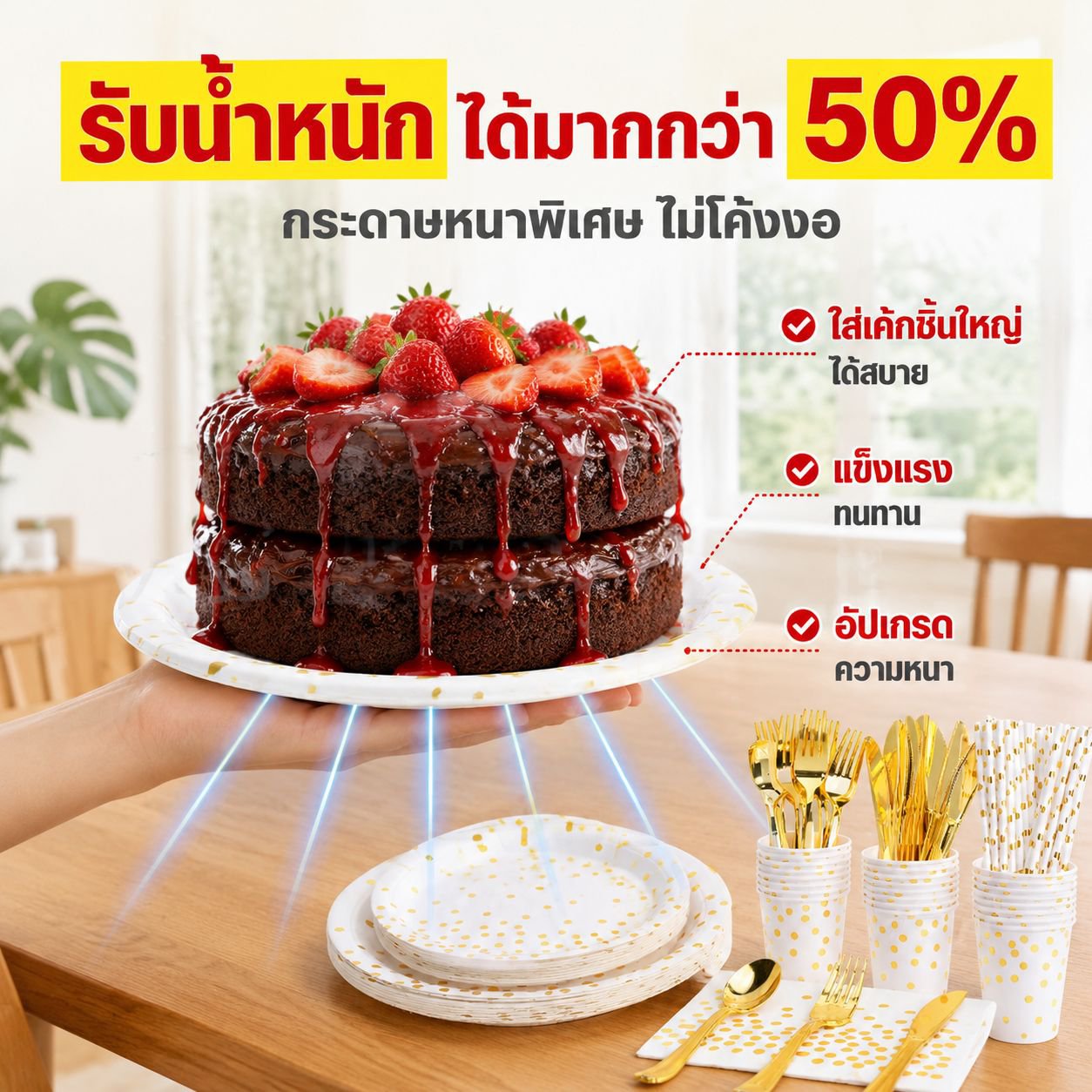ชุดจานกระดาษฟอยล์แบบใช้แล้วทิ้งสำหรับงานเลี้ยง