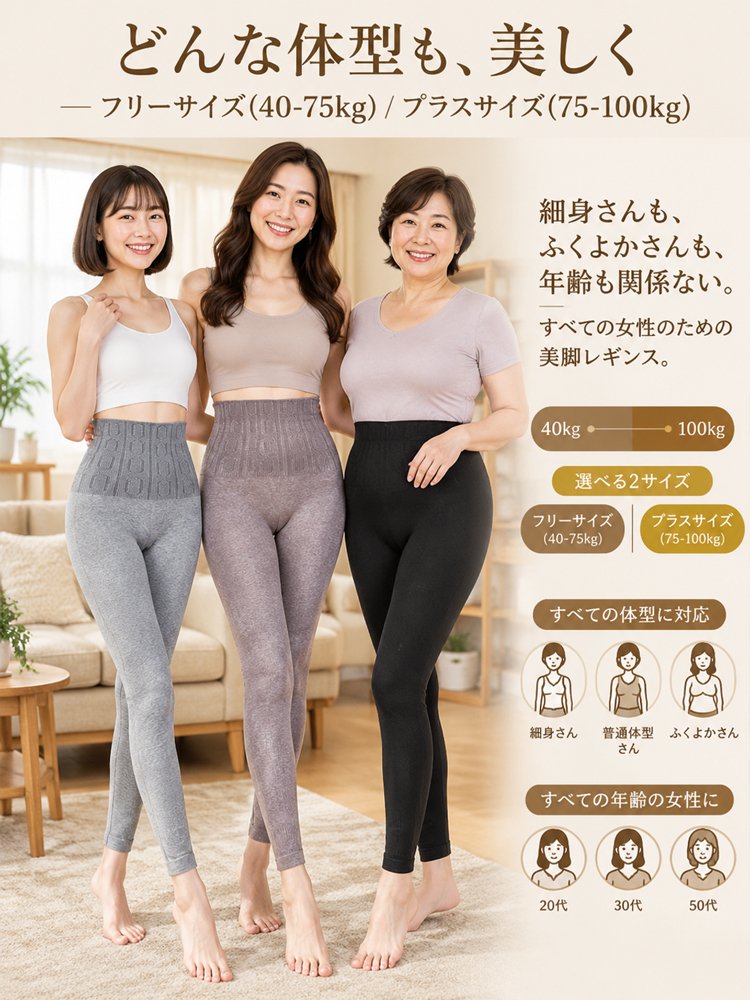 【着痩せ＆脚長効果】暖かいカシミヤレギンス