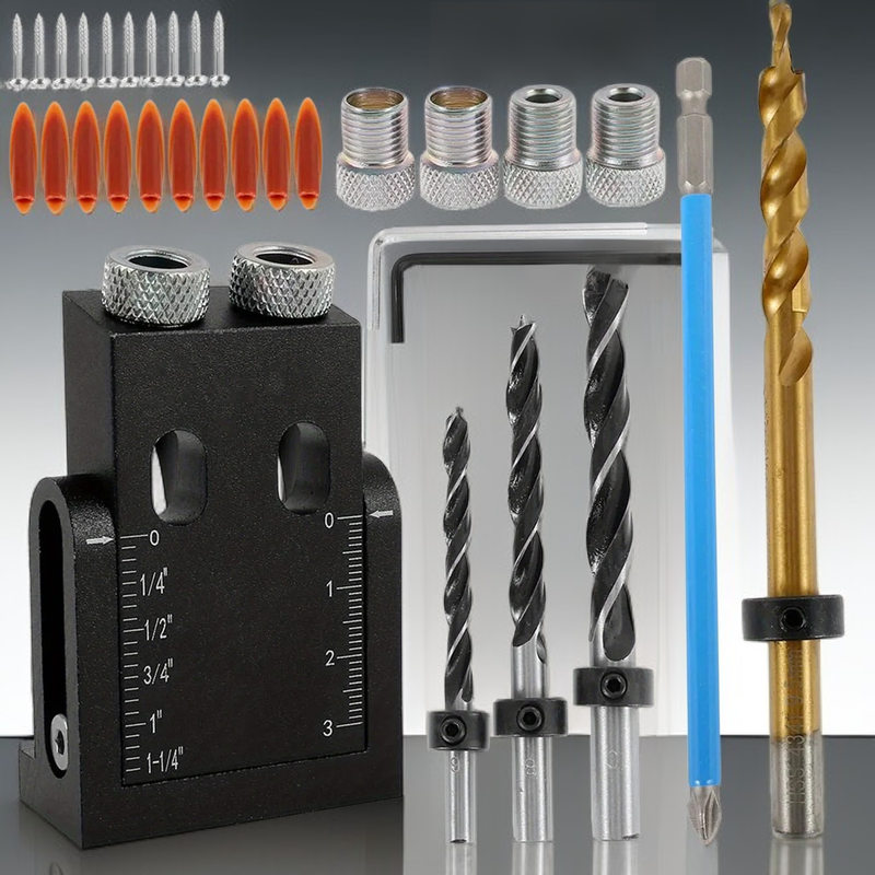 ตัวระบุตำแหน่งเจาะรูงานไม้ 15/16/38 ดำ ปรับมุม 15 องศา สำหรับติดตั้งแบบเชื่อมมุม รุ่นใหม่