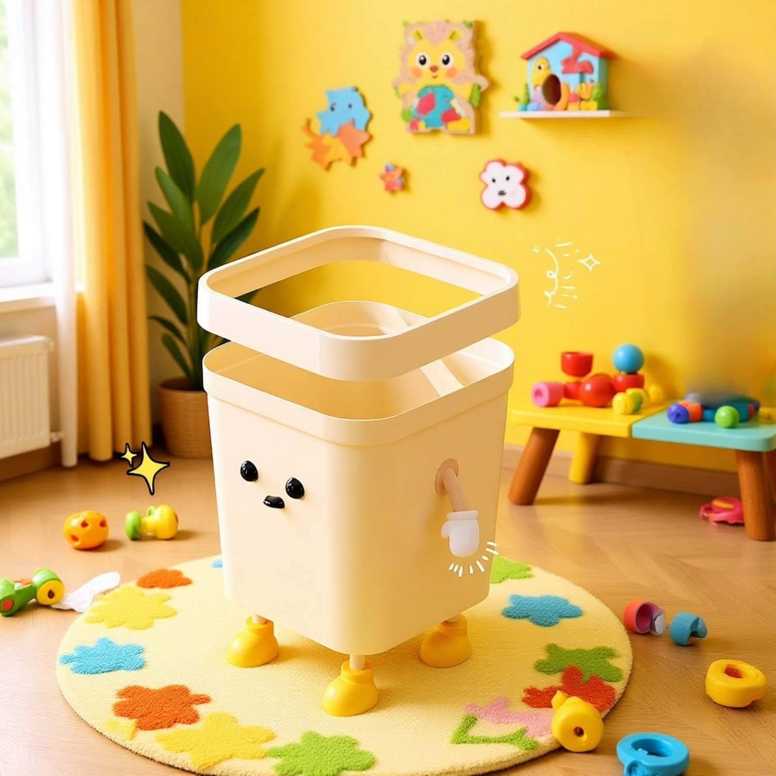 Kreativer, dekorativer Mülleimer mit Cartoon-Motiv für Wohn- und Schlafräume