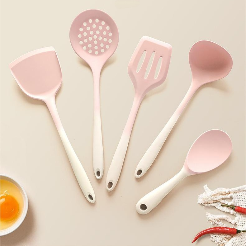 신형 가정용 실리콘 통합 주걱&스푼 경량 키친툴 5종 세트 - 논스틱 프라이팬 요리 주걱