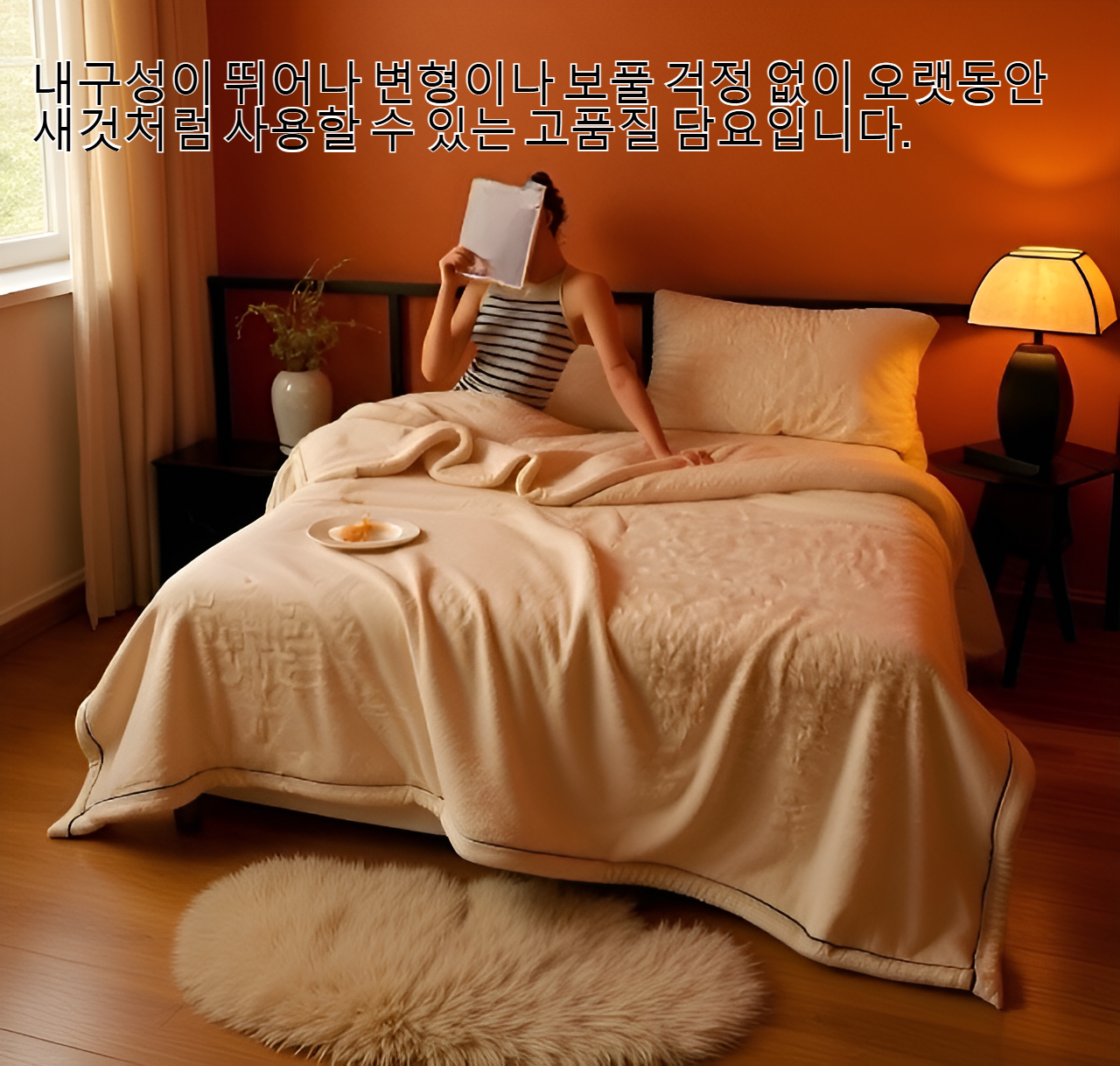 이중 두꺼운 기모 담요 전체 이미지