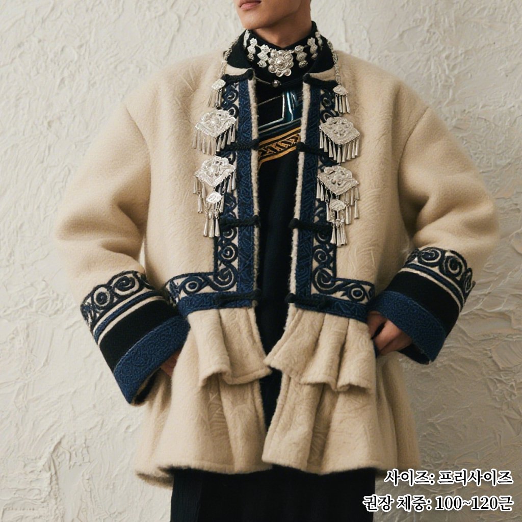 고급 소재로 제작된 남성 재킷 디테일