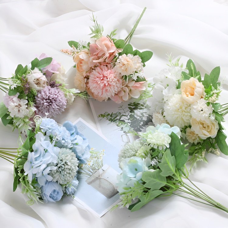 Realistic Mixed Flower Artificial Bouquet