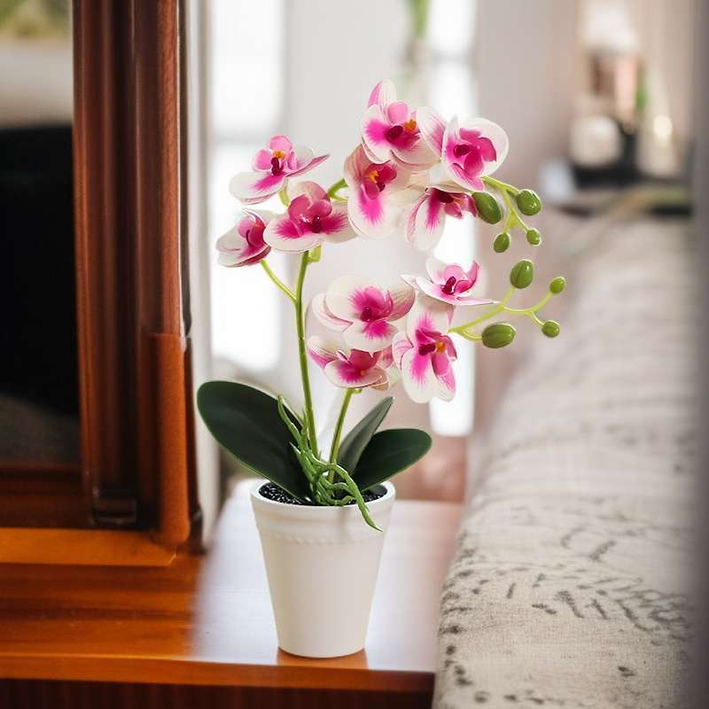 蝴蝶蘭仿真花辦公室裝飾效果
