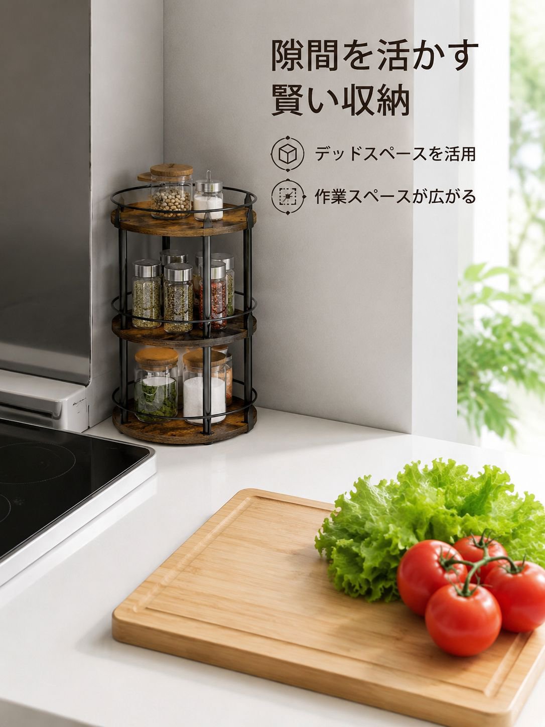 キッチン用スパイスラック、整理ラック、収納ラック