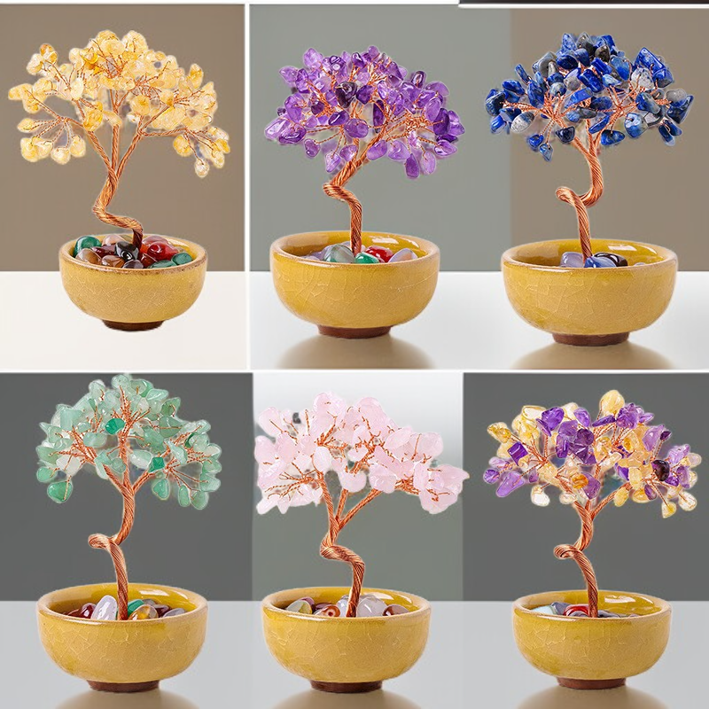 천연 크리스탈 자갈 보물 그릇