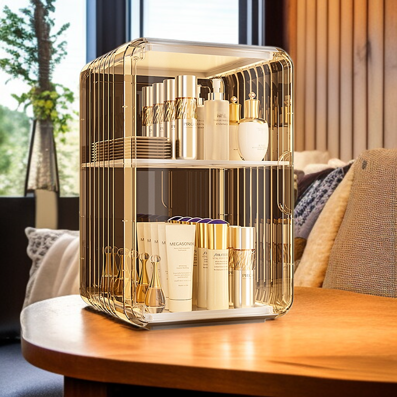 Multifunctional Acrylic Desktop Skincare Organizer Storage Rack