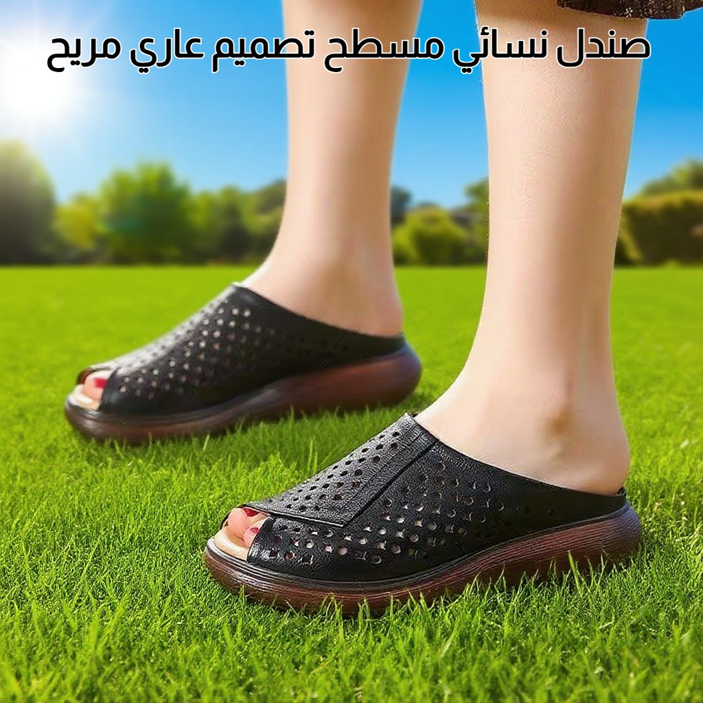 نعال نسائية بتصميم عاري ونعل سميك