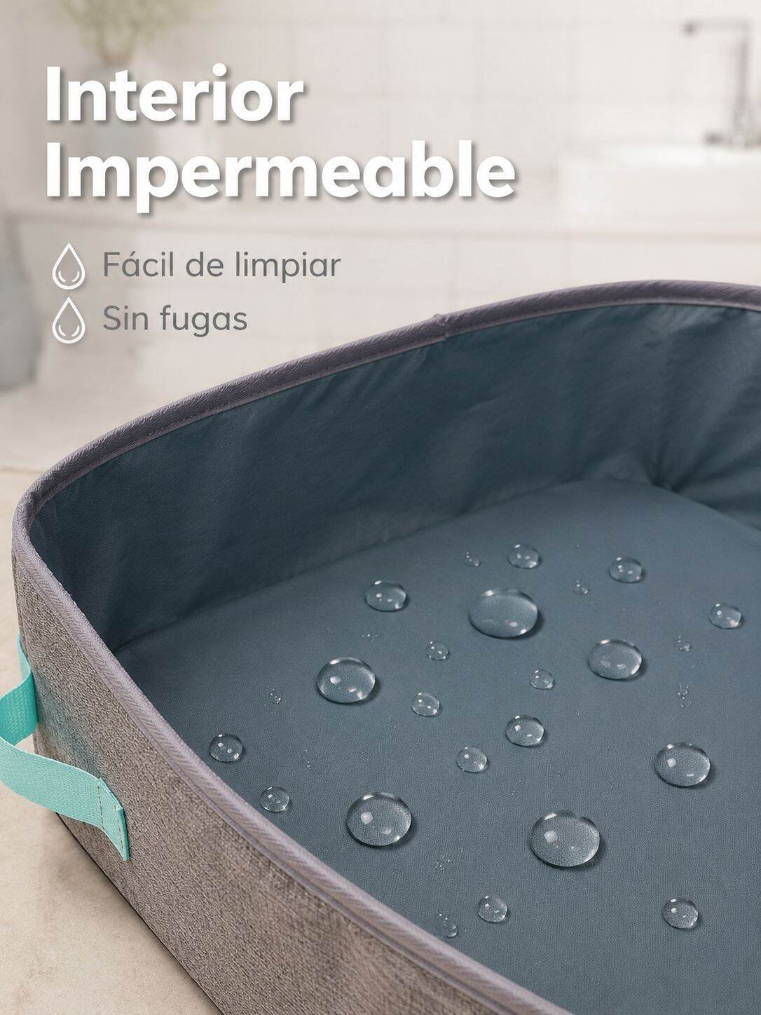 Baño para gatos portátil semi-envolvente