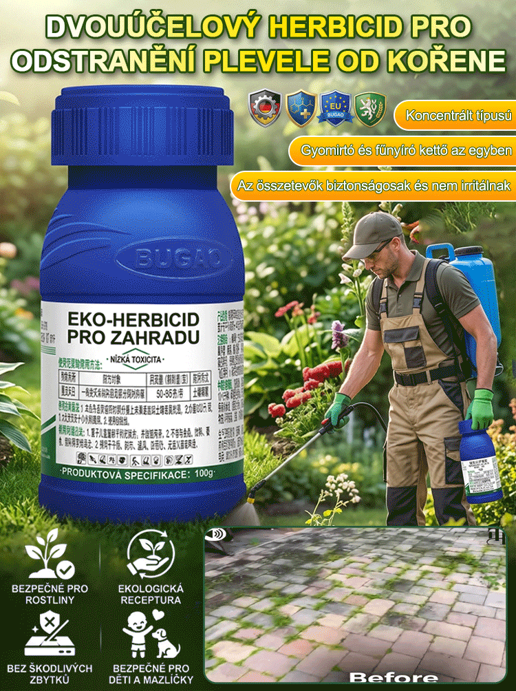 Dvouúčelový herbicid pro odstranění plevele od kořene