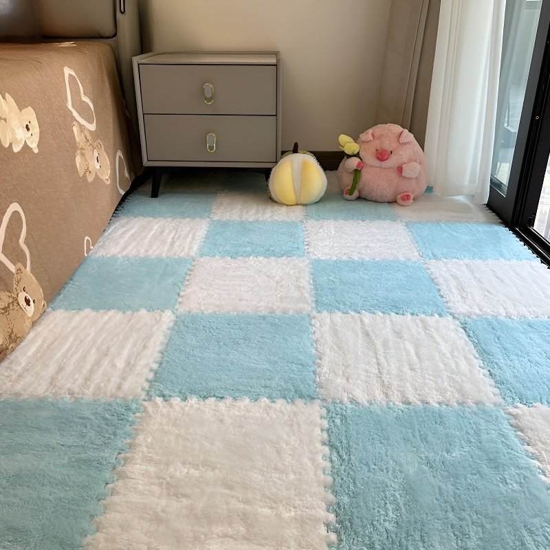 拼接毛絨泡沫可清洗地毯墊