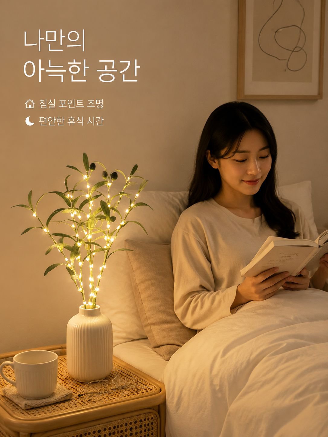 리얼 올리브 잎 호텔 웨딩 인테리어 모조 식물 녹색 올리브 가지 등
