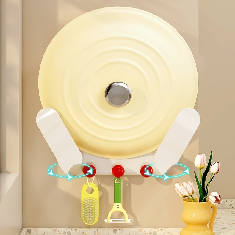 Light luxury style wall-mounted pot lid rack