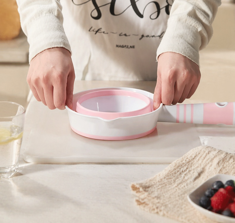 Heat-resistant silicone ladle in modern kitchen
