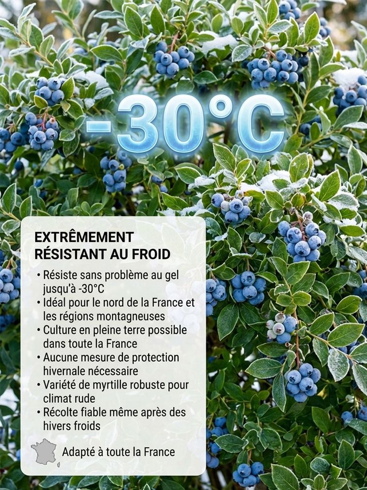 Plant de myrtillier bio à gros fruits, haute production, garantie de reprise ou remboursé