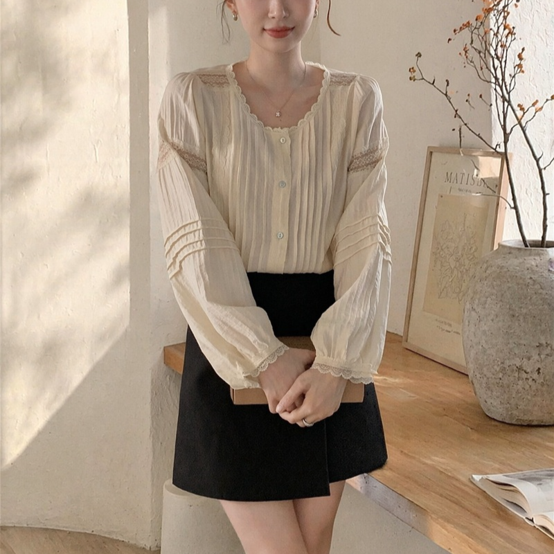 고퀄리티 라운드 부드러운 긴팔 셔츠 루즈핏 슬림핏 이너 추동 상의 여한대 봄