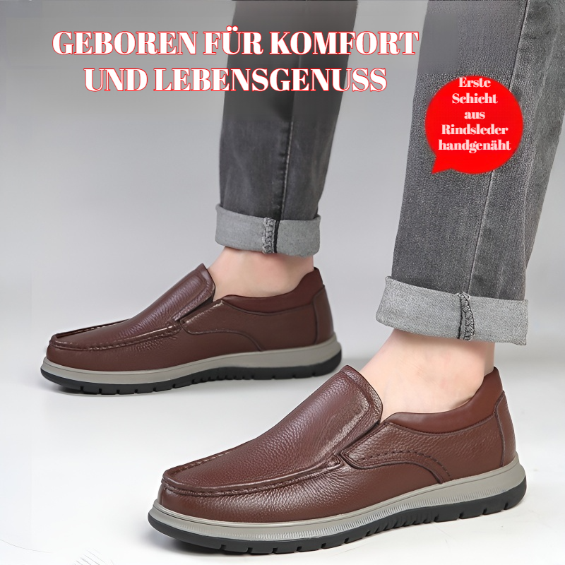 Atmungsaktive Herren Lederschuhe aus Sojabohnen – Seitenansicht