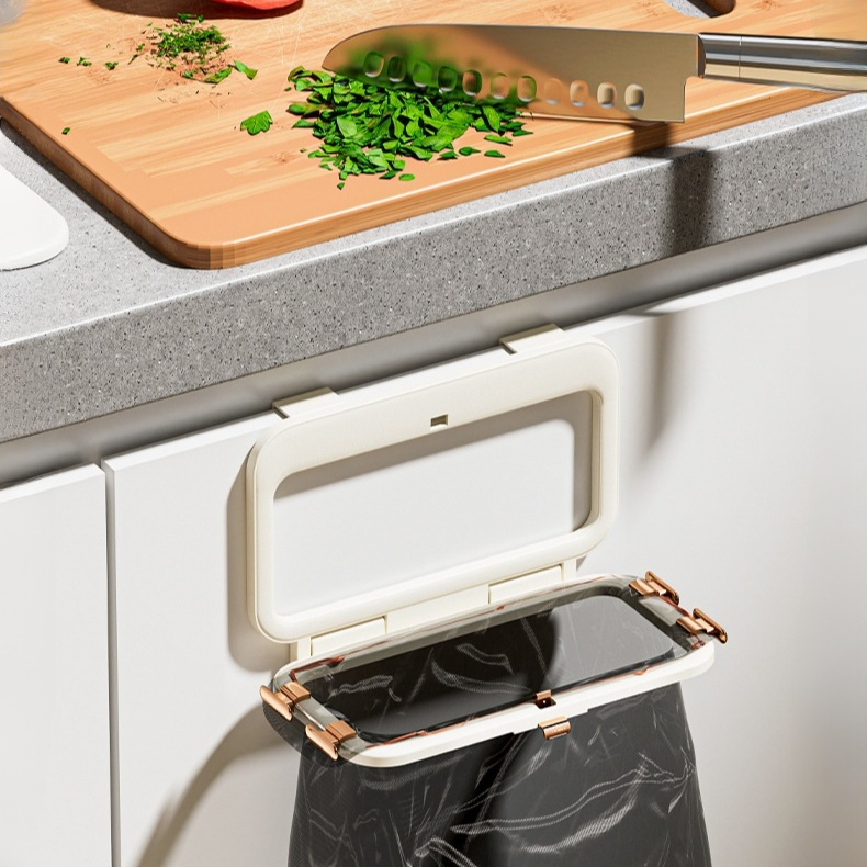 Soporte plegable para bolsas de basura de cocina