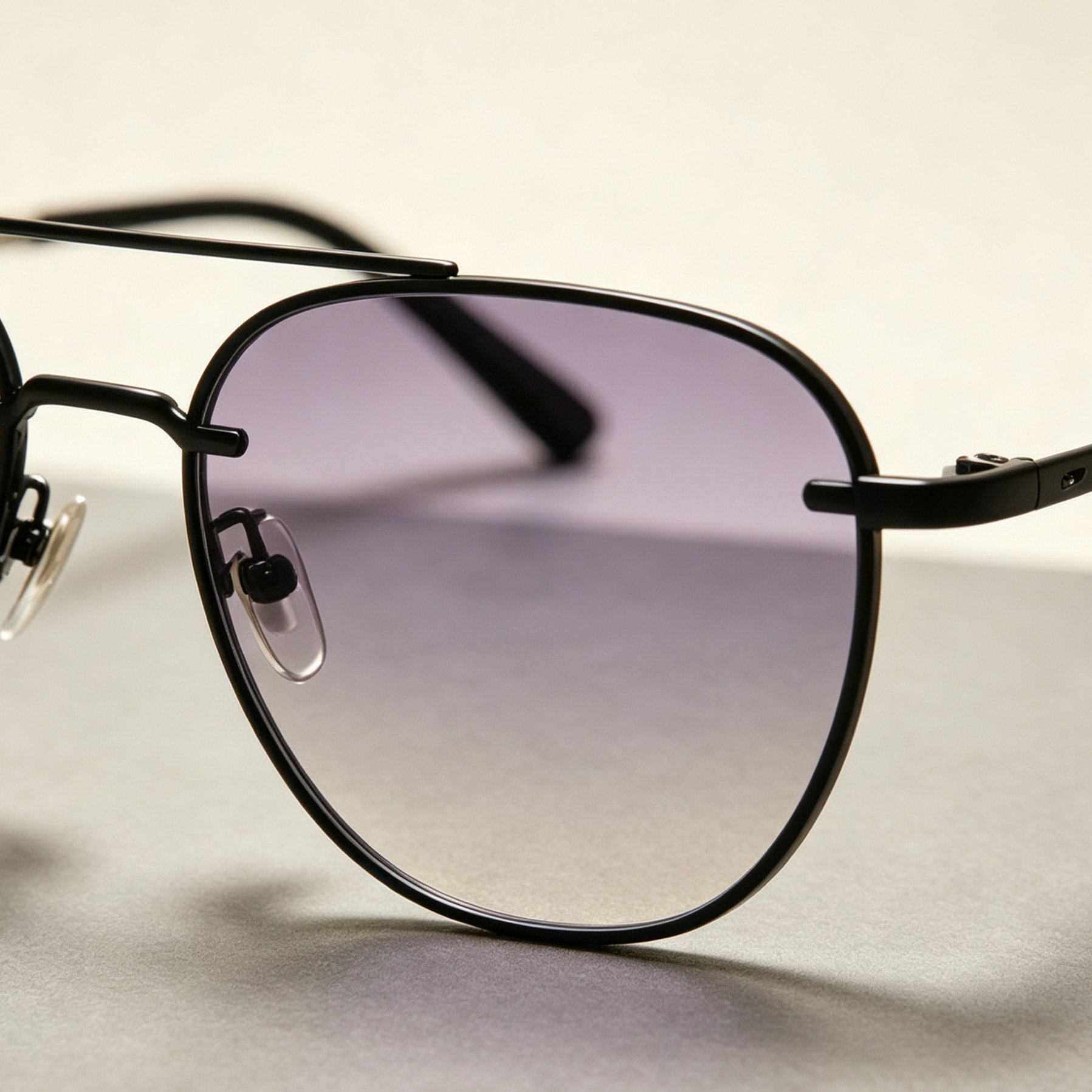 Smart photochromic sunglasses displayed on white background