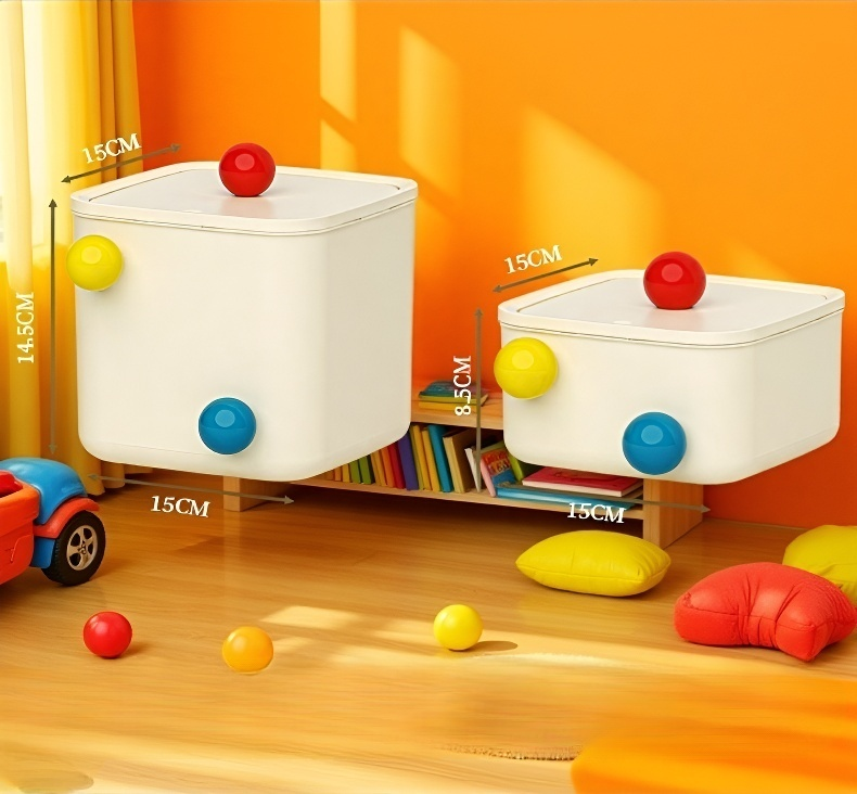 Mini cubo de almacenamiento multifuncional de mesa con banda de cuero para accesorios de cabello