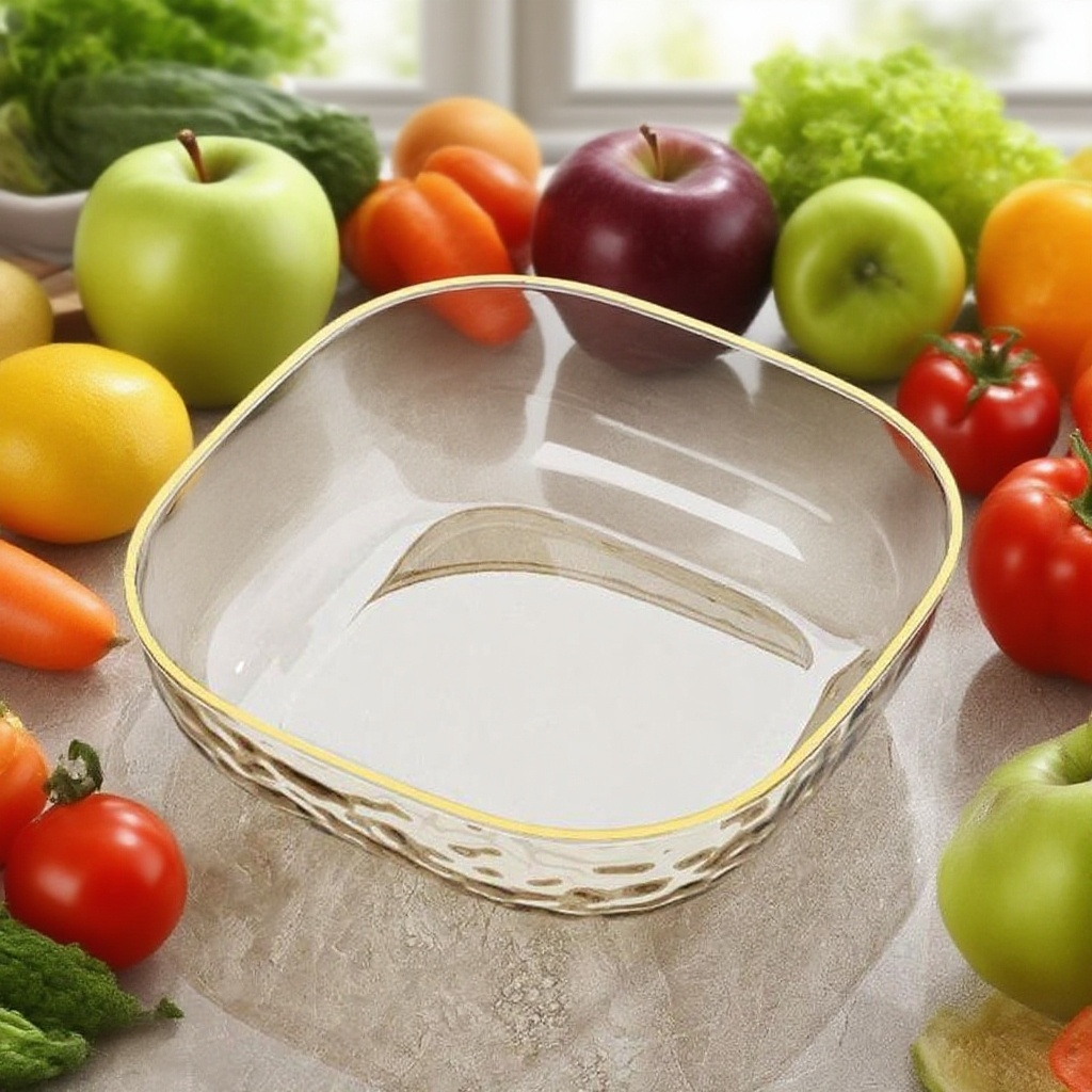사치스럽고 투명한 과일 쟁반