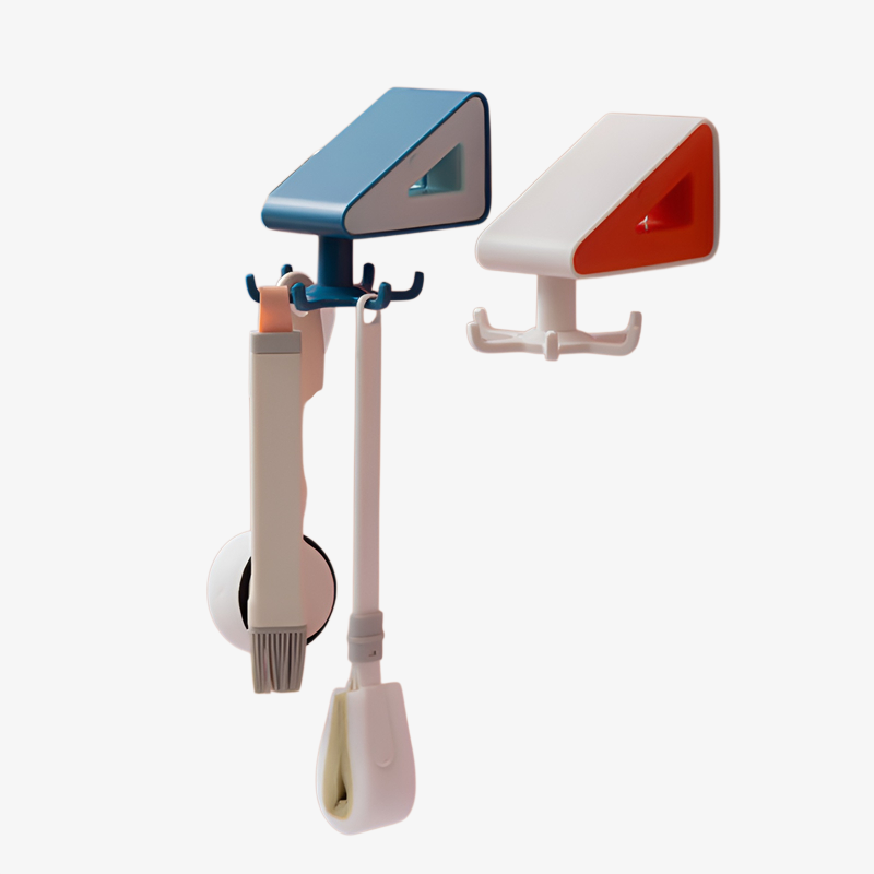 Multifunctional 360° Rotating 6-Claw Hook, Seamless Kitchen & Bathroom Organizer