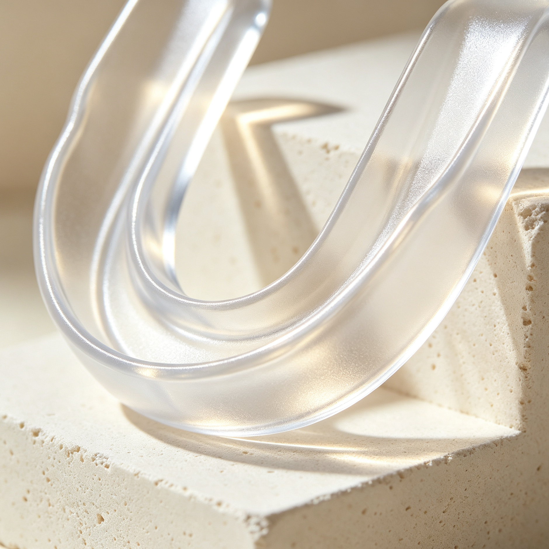 Close-up view of orthodontic post retainer