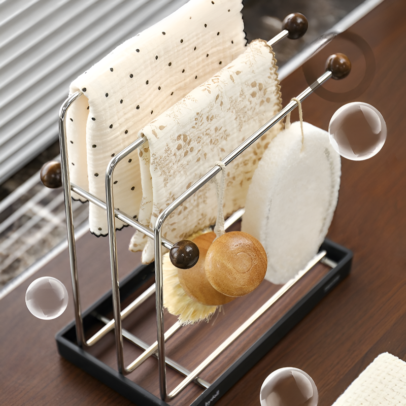 多機能キッチンふきん水切りホルダー