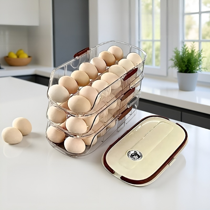 多層自動卵転がし卵収納ボックス