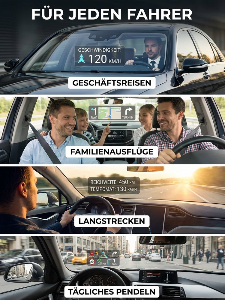 Profi HD Head-up-Display (HUD) für alle Fahrzeuge – GPS-Geschwindigkeitsmesser