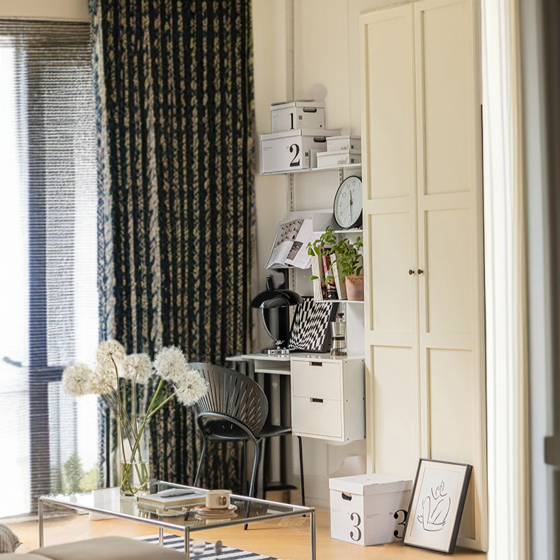 バルコニーフック遮光カーテン高精度グレー寝室カーテン仕上げカーテン熱と太陽の保護効果的な