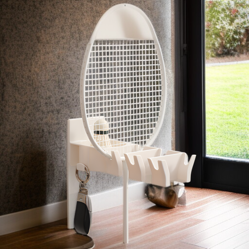 Badminton Racket Hanger, Easy Access, No Drilling, Rear Storage Rack