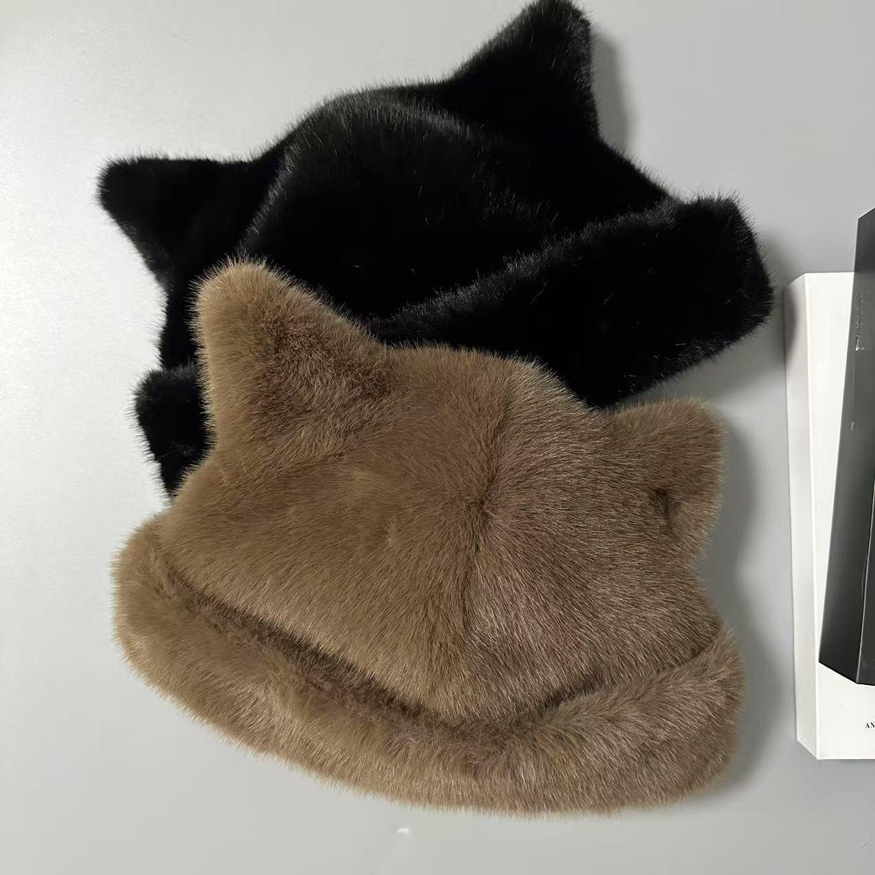 หมวกกันหนาวหนานุ่มสำหรับป้องกันหูแมว