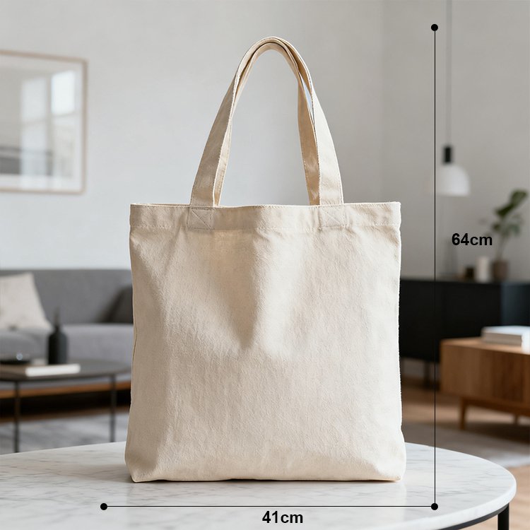 Detaliu material pânză naturală la geantă