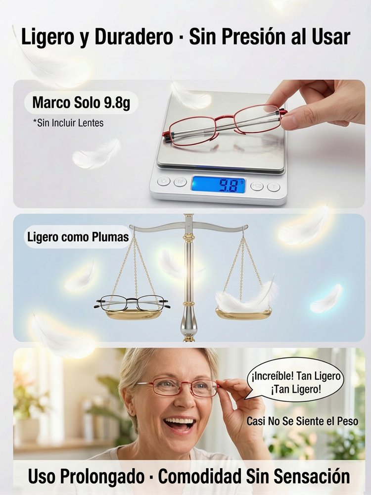 Gafas de lectura inteligentes ultraligeras plegables con zoom y estuche incluido