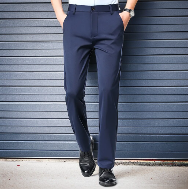 아이스 터치 소재 남성 정장 바지 디테일