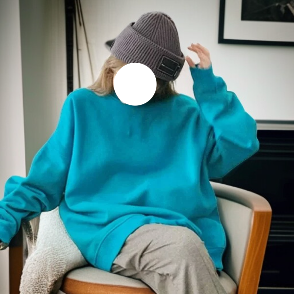 女性用ラウンドネック スウェットシャツ ゆったり大きいサイズ