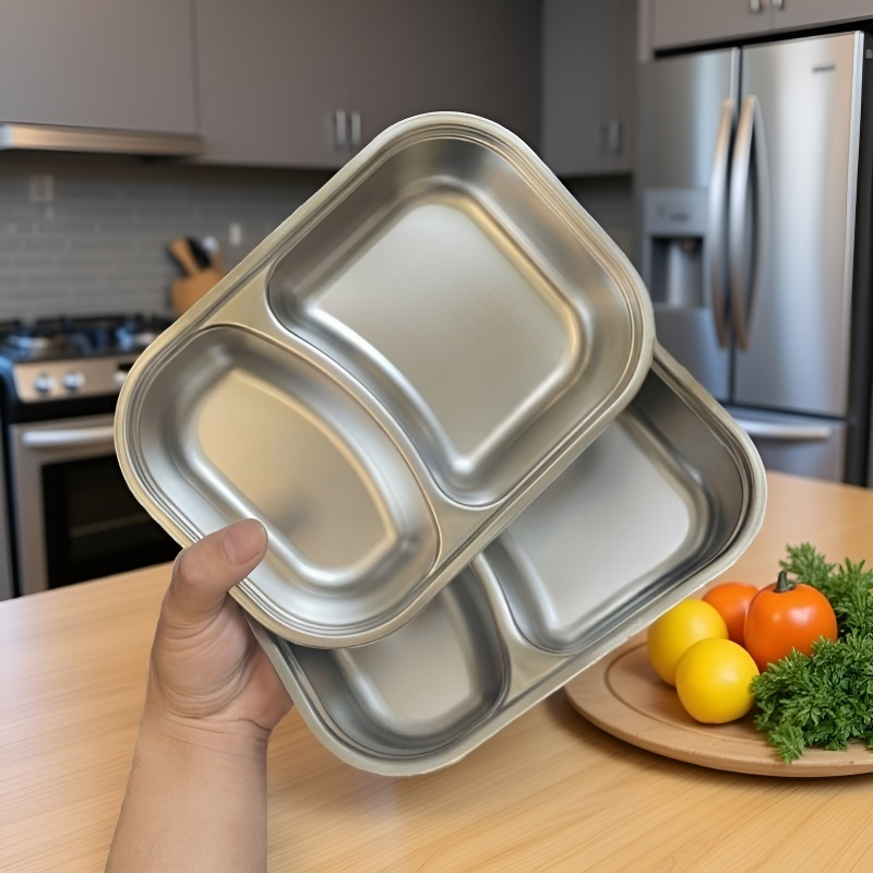 Plato de comida de acero inoxidable