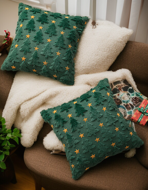 부드러운 소재의 크리스마스 베개 커버