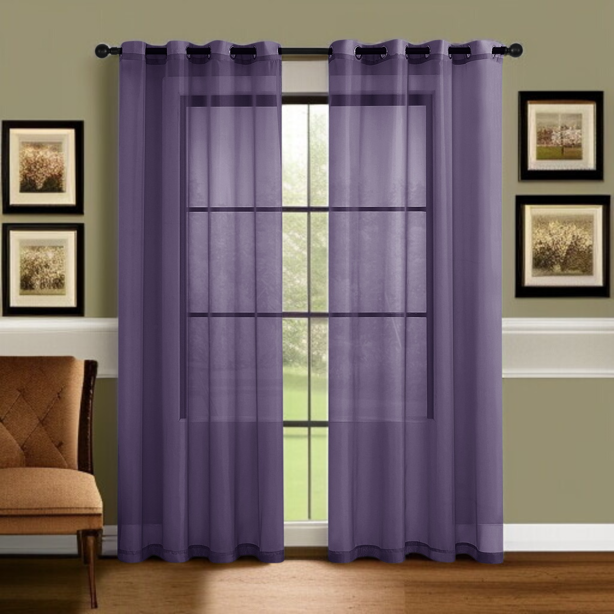 Halbverdunkelnde Fensterdekoration für Balkon, Einfarbiges Vorhang