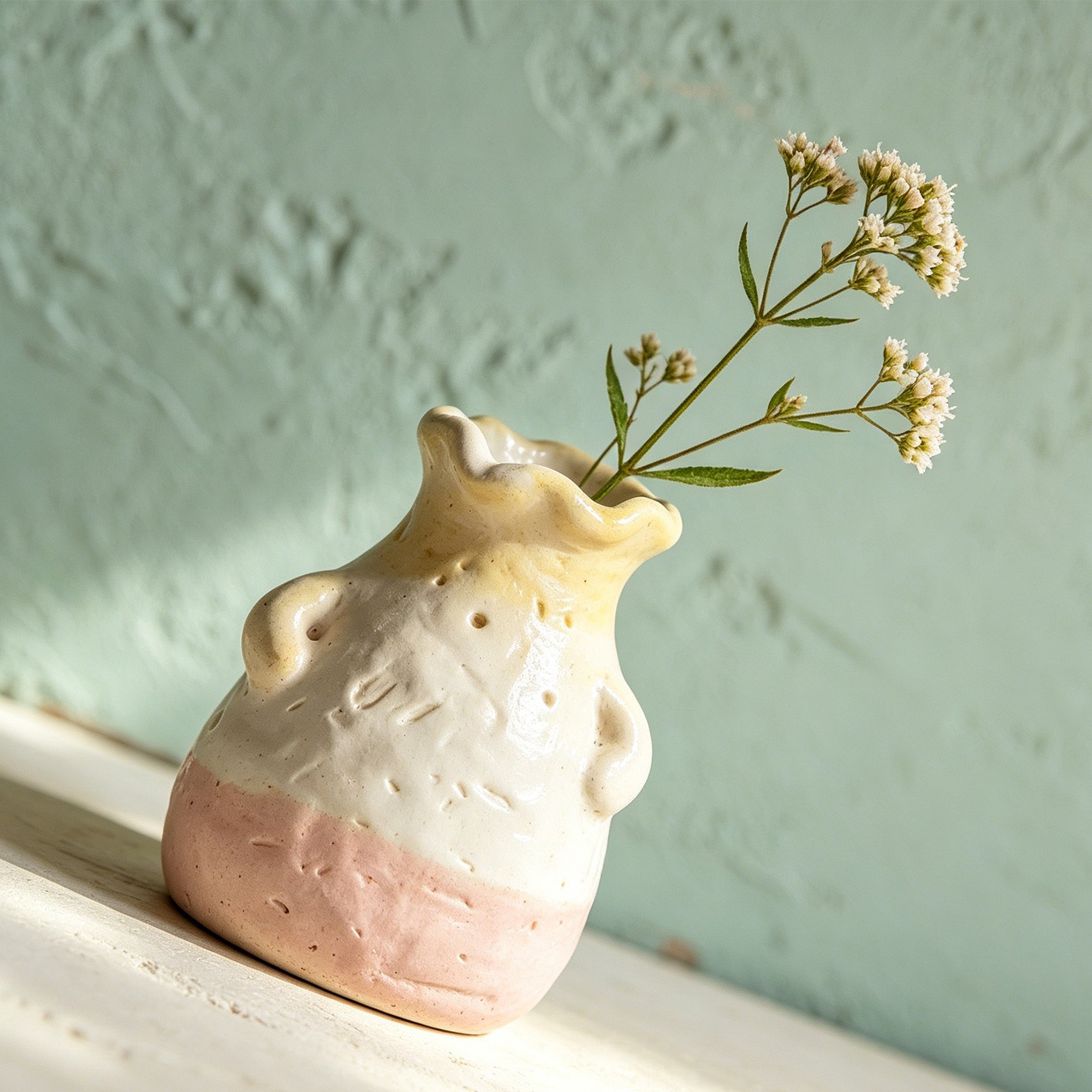 Handmade Rustic Mini Ceramic Flower Vases (Set of 6)