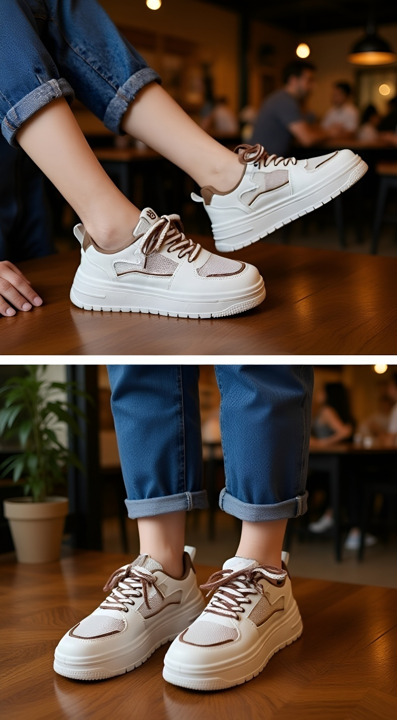 メッシュ素材の白いスニーカー詳細