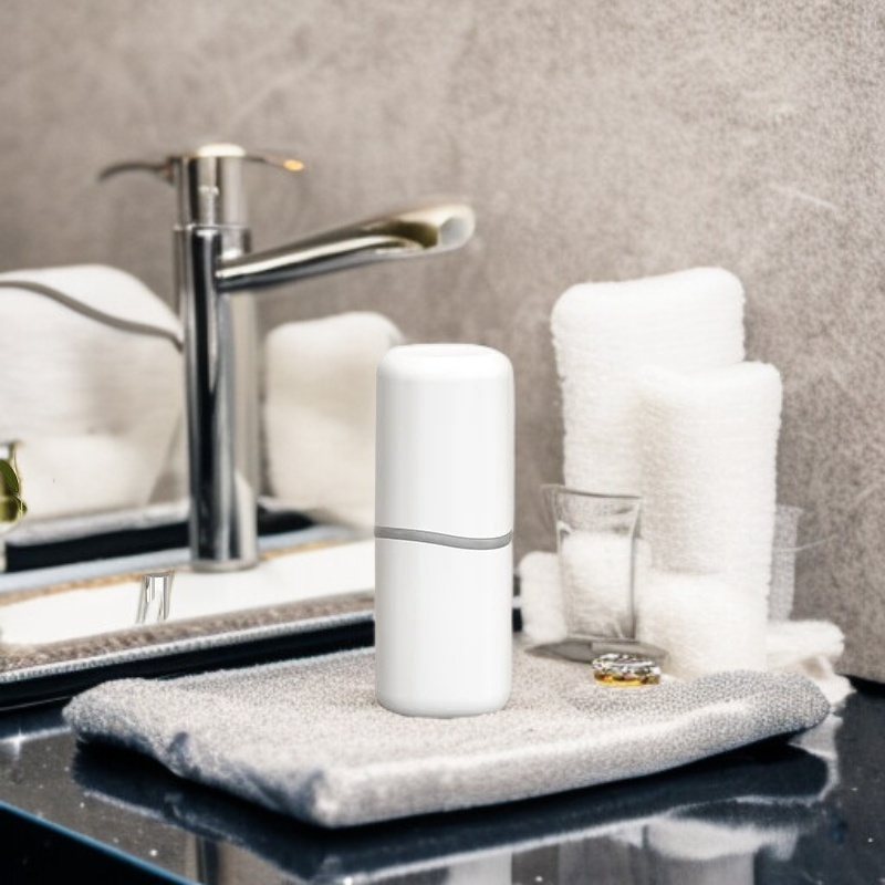 กล่องใส่แปรงสีฟันและยาสีฟันแบบพกพา พร้อมแก้วน้ำสำหรับล้างหน้า ชุดอุปกรณ์ห้องน้ำเดินทาง