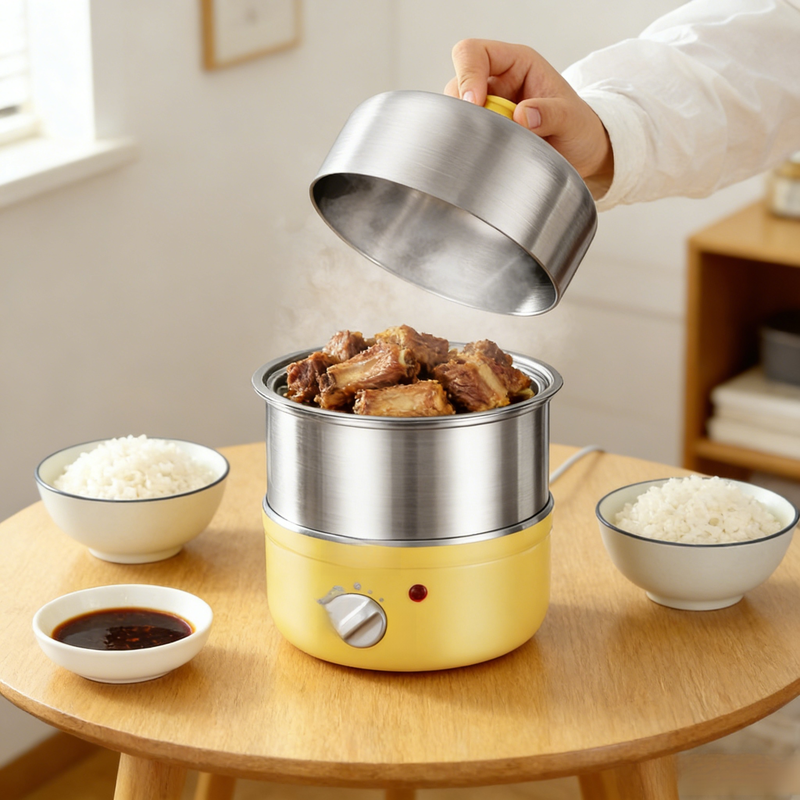 Edelstahl-Eier-Dampfkocher mit Schmortopf