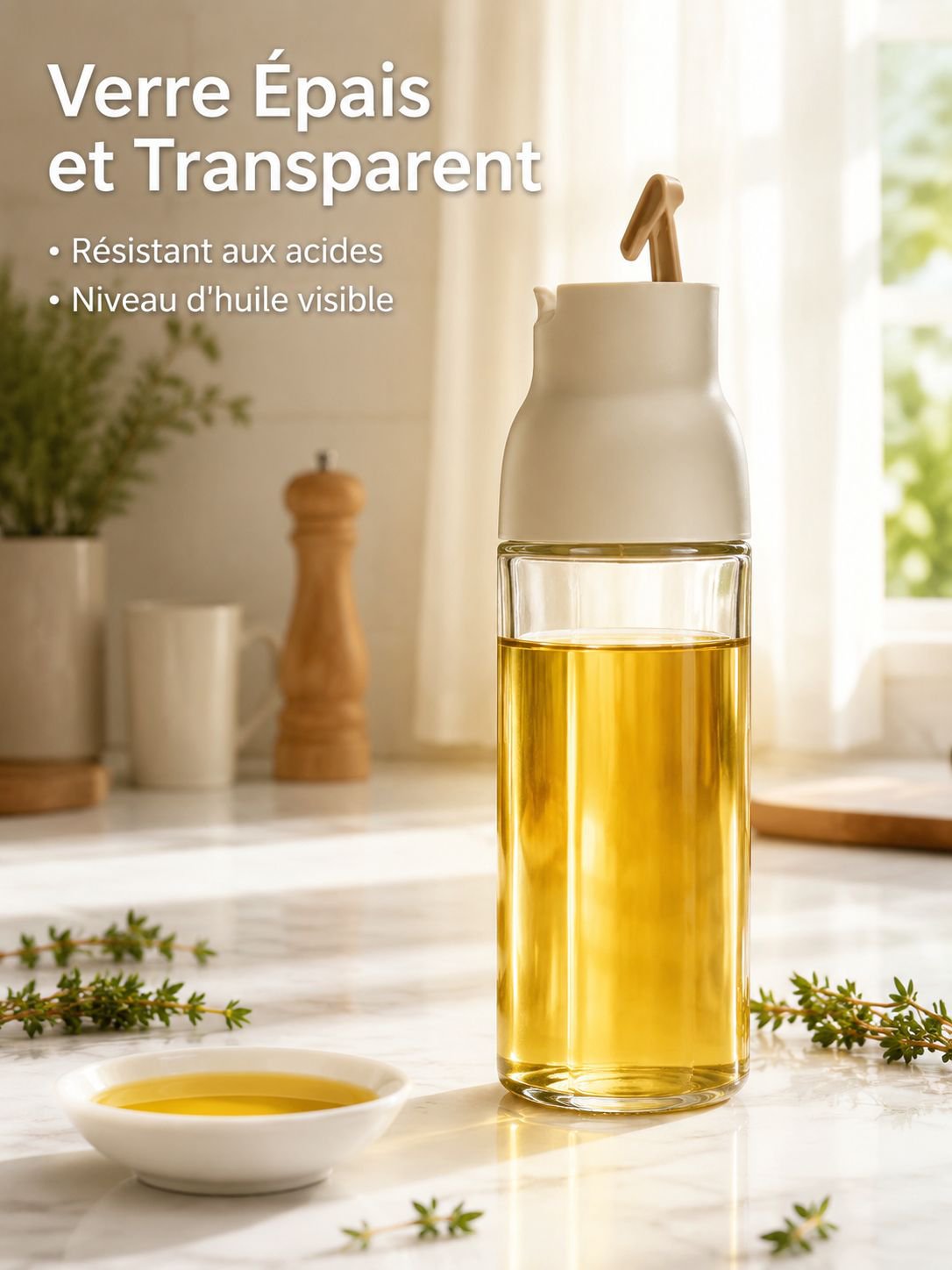 Bouteille à huile et sauce soja à ouverture automatique